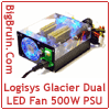 Logisys Glacier Dual LED Fan 500W Power Supply