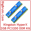 Kingston HyperX 2GB PC3200 (KHX3200K2/2G) Dual Channel DDR Kit