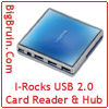 I-Rocks Crystal USB 2.0 Card Reader & Hub