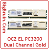 OCZ EL DDR PC3200 1GB Dual Channel Gold